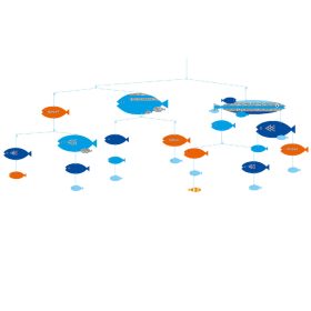   Szélmobil függődísz - Halak összhangban - Fishes in harmony