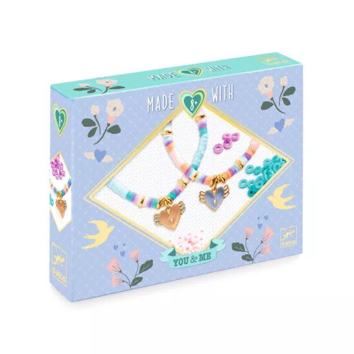 Ékszerkészítő készlet - Páros szárnyaló szívek - Heart Heishi