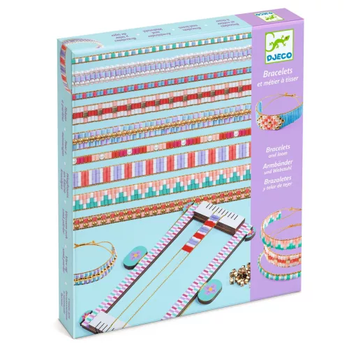 Ékszerkészítő készlet - Karkötők szövése különböző gyöngyökből - Large beads
