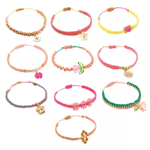 Ékszerkészítő készlet - Rózsaszín makramé karkötők - Pink macrame bracelets