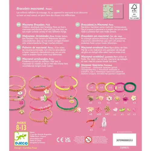 Ékszerkészítő készlet - Rózsaszín makramé karkötők - Pink macrame bracelets