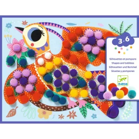   Djeco - Pompom-kép készítő - Puha mintázatok - Assortments