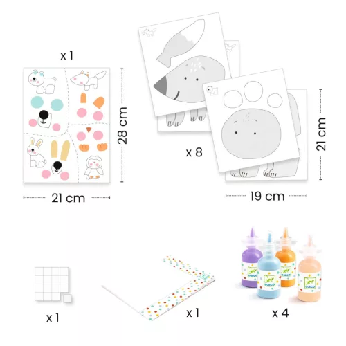 Ujjfestés - Kisállatkák, matricákkal - Messy fun