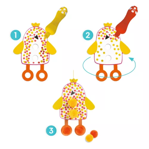 Képszínezés pöttyökkel és pompomokkal - Fenn az égen - Dots and Pompoms – In the Sky