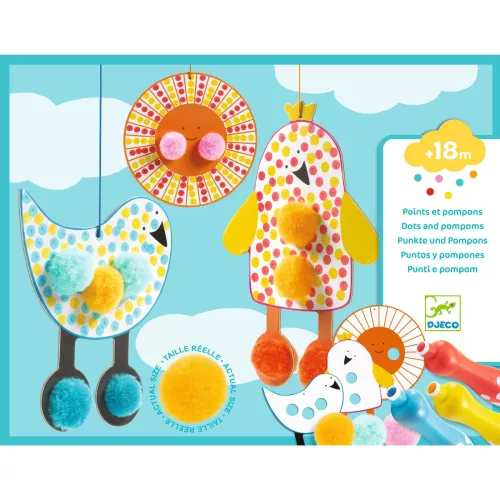 Képszínezés pöttyökkel és pompomokkal - Fenn az égen - Dots and Pompoms – In the Sky