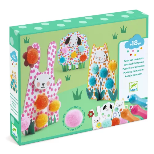 Képszínezés pöttyökkel és pompomokkal - Lenn a fűben - Dots and Pompoms – In the Grass
