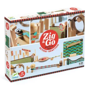   Djeco - Építőjáték - Sokasodó golyózó, 48 db-os - Zig and Go - Big Boum Wall