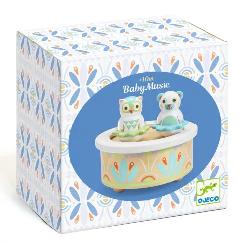 Mozgó figurás zenedoboz - Maci és bagoly - BabyMusic