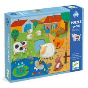   Djeco - Óriás puzzle - Tanyasi állatsimogató, 12+8 db-os - Tactile farm puzzle