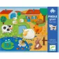   Djeco - Óriás puzzle - Tanyasi állatsimogató, 12+8 db-os - Tactile farm puzzle