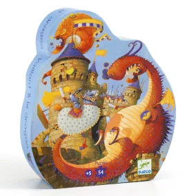   Djeco - Formadobozos puzzle - Vaillant és a sárkány, 54 db-os - Vaillant and the dragon