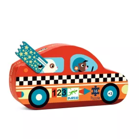   Formadobozos puzzle - Versenyautó, 16 db-os - The racing car
