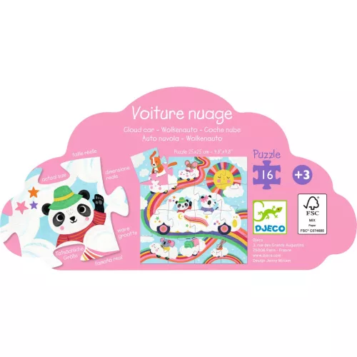 Formadobozos puzzle - Felhőjáró, 16 db-os - Cloud car