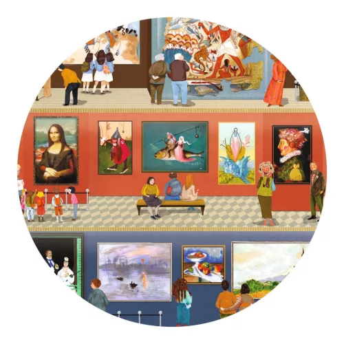 Megfigyeltető puzzle - A múzeumban, 500 db-os - At the Museum + booklet