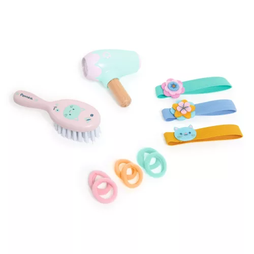 Djeco - Játékbaba kiegészítő, szépítkezés - Baba fodrászkészlet - Hairdressing set