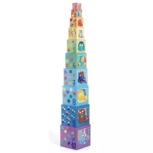 Toronyépítő kocka - Szivárvány - Rainbow