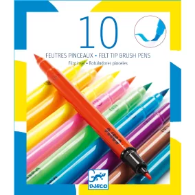 Djeco - Ecsetfilc készlet - 10 ragyogó szín - Pop colors