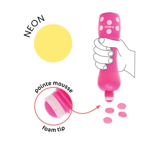 Marok filc készlet 4 fluoreszkáló színben - Pontozó színezés - Large dot markers