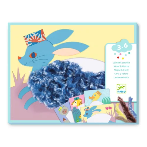 Kollázs műhely - Kalapos állatkák gyapjúval és tépőzárral - Wool and Velcro - With hats