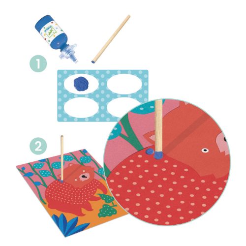 Képfestés pöttyökkel - Állatok pöttymintákkal - Pointillism