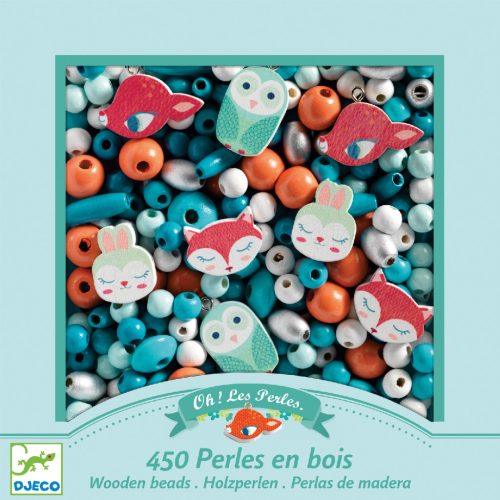 Fagyöngy készlet - Erdei állatkák - Wooden beads, small animals
