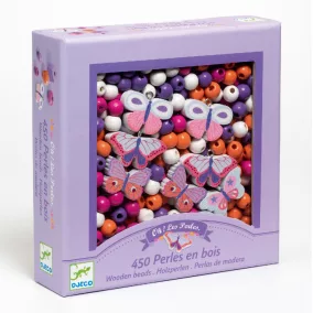   Djeco - Fagyöngy készlet - Pillangók - Wooden beads, buterflies