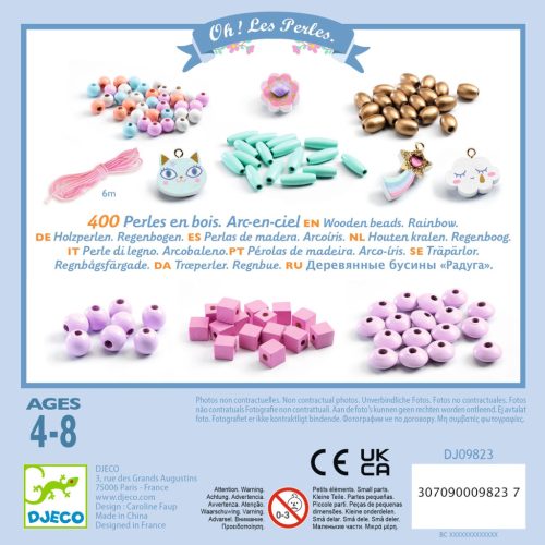 Fagyöngy készlet - Szivárvány - Wooden beads, Rainbow