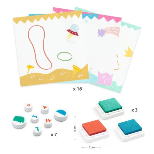 Kreatív nyomdakészlet - Szörnyikék - Up and away