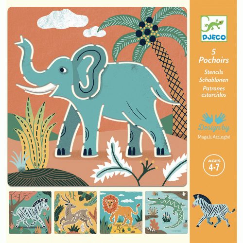 DJECO - Rajzsablonok - Vadállatok - Wild animals