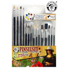 Ecsetkészlet - 15 féle ecset + 1 festő paletta Ecsetkészlet - 15 féle ecset + 1 festő paletta