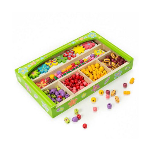 Gyöngyfűző fadobozos (virágos)