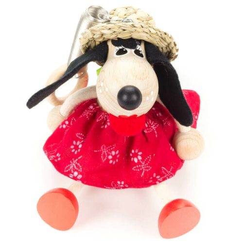 Rugós figura (kutya lány, piros)