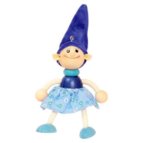Rugós figura (manó-lány, kék)