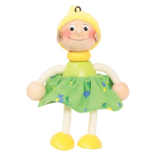 Rugós figura (manó-lány, sárga)