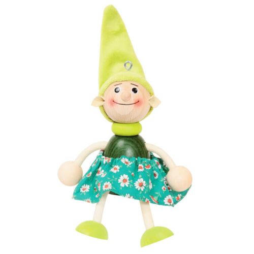 Rugós figura (manó-lány, zöld)