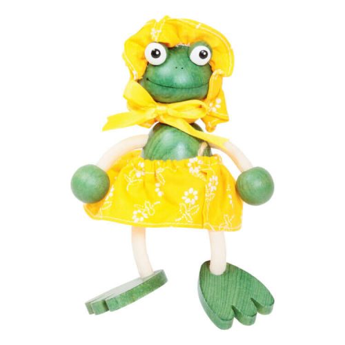 Rugós figura (béka-lány, kendős)