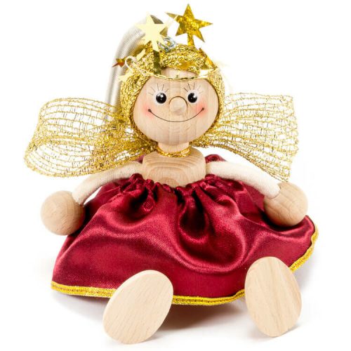 Rugós figura (angyal, bordó)
