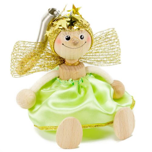 Rugós figura (angyal, zöld)