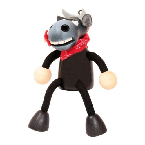 Rugós figura (bika, fekete)