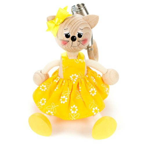 Rugós figura (cica lány, sárga)