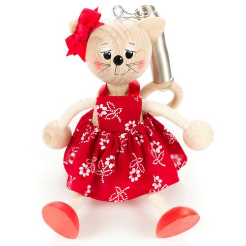 Rugós figura (cica lány, piros)