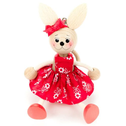 Rugós figura (nyuszi lány, piros)