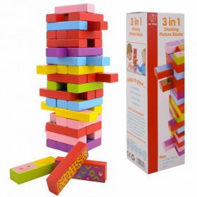 3 játék 1-ben /jenga, dominó, memória/ - ügyességi társasjáték   3 játék 1-ben /jenga, dominó, memória/ - ügyességi társasjáték