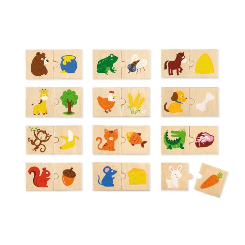 VIGA Mit esznek az állatok? - fa puzzle