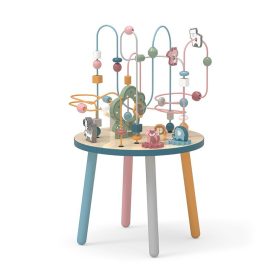   Golyóvezető asztal állatokkal és különböző formákkal -  fa készségfejlesztő játék