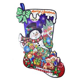 Fa puzzle, színes A5 méretű (Mikulás zokni)