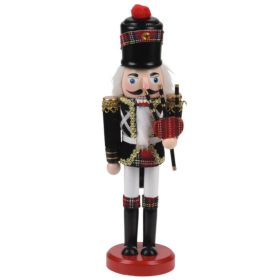 Diótörő skót dudával (fekete ruhában, fekete kalapban, 25 cm-es)   Diótörő skót dudával (fekete ruhában, fekete kalapban, 25 cm-es)