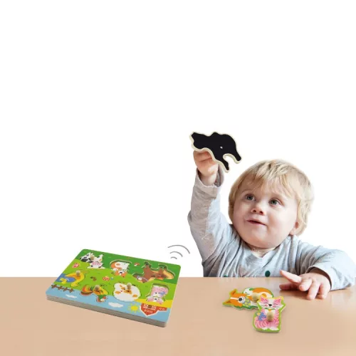 Hangot adó fogantyús puzzle