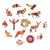 Fa puzzle, színes A5 méretű 93 db-os (hiúz)