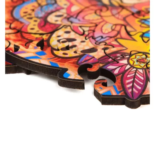 Fa puzzle, színes A5 méretű 93 db-os (hiúz)